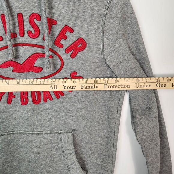 Vtg Y2k Hollister Hoodie Mens M Applique Lettering Spellout Embroidered Surfing - Picture 6 of 8